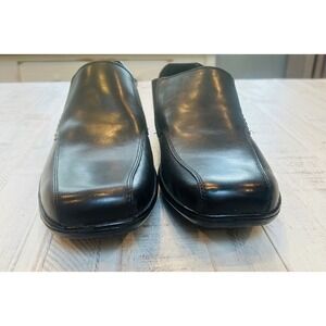Kenneth Cole UNLISTED Mens Black Leather Slip On Square Toe Dress Shoes Size 12